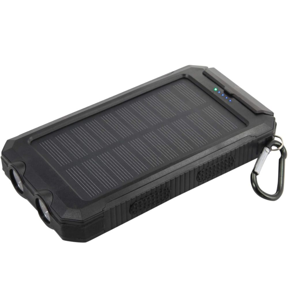 Portable Solar Mobile Phone Charger, Camping External Battery Charger For Mobile Phones, 2 USB/ LED Flashlights With Compass For Outdoor Activities, 20000mAh Portable Solar Power Bank