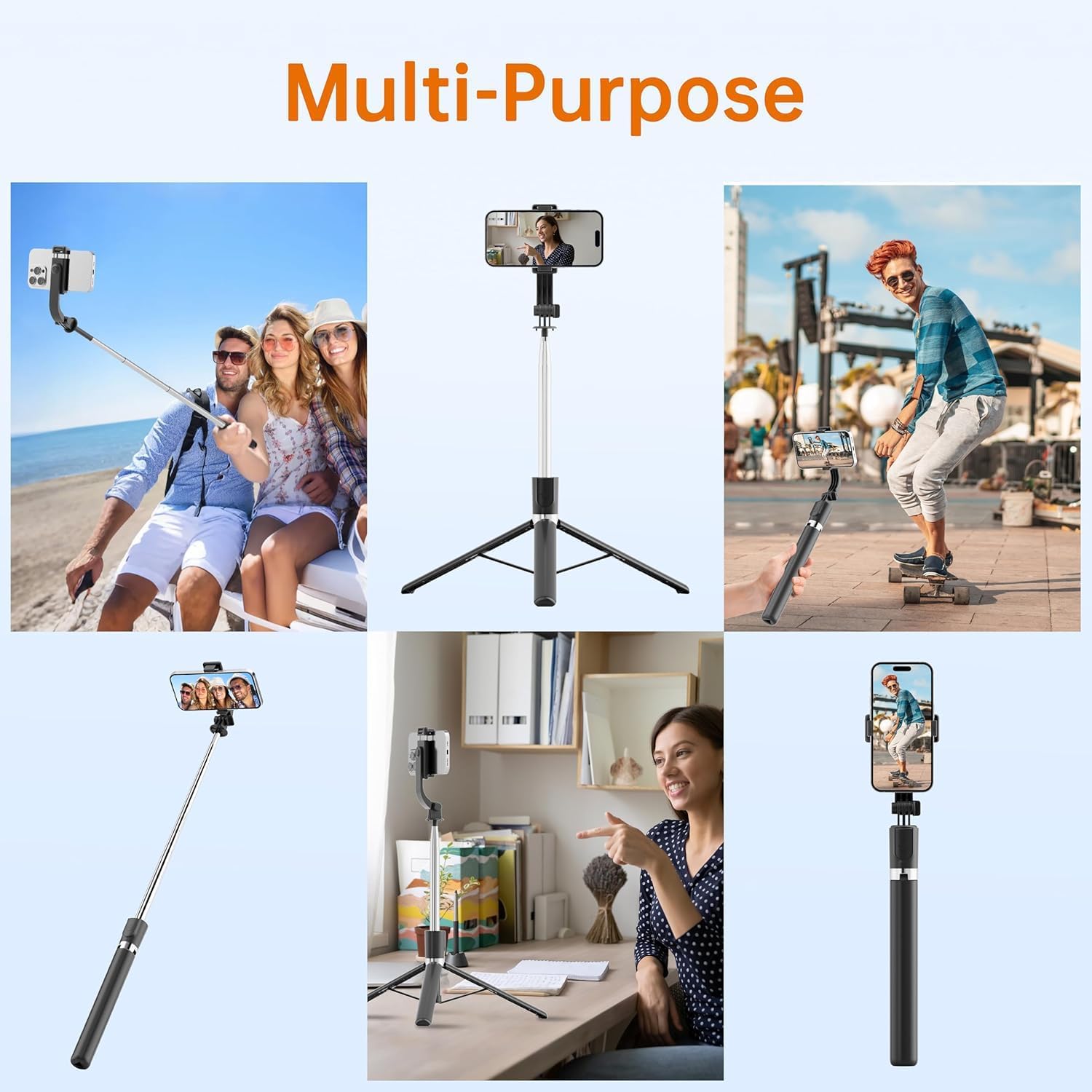 170cm Phone Tripod,Tripod with Fill Light and Remote,Aluminum Selfie Stick Phone Stand Compatible with Cell Phone/Camera/Ring Light/DJI/GoPro