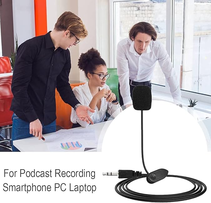 【Final Clearance】3.5MM PC Hands Free Microphone, Professional Recording Condenser Microphone Compatible with PC, Laptop, Singing,Voice Recording,YouTube,Skype,Gaming