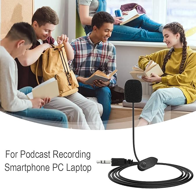 【Final Clearance】3.5MM PC Hands Free Microphone, Professional Recording Condenser Microphone Compatible with PC, Laptop, Singing,Voice Recording,YouTube,Skype,Gaming