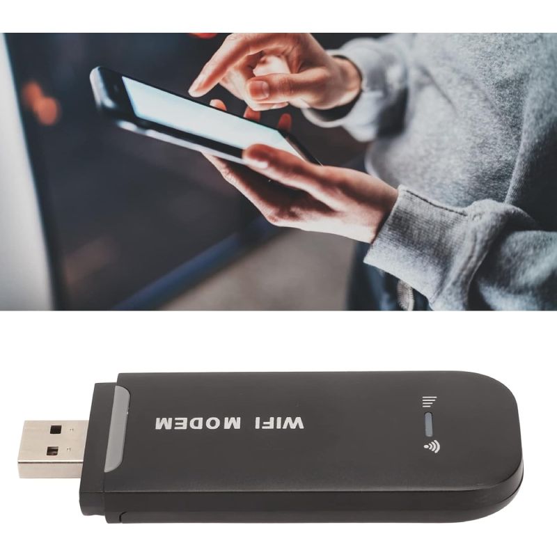 4G LTE USB WiFi Router Modem Dongle, Mobile WiFi Hotspot with SIM Card Slot, Connect Up to 10 Devices, 150Mbps High Speed for Tablet Laptop Phone PC Computers TV