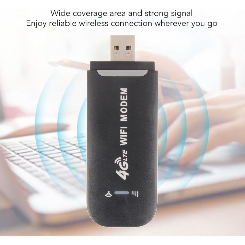 4G LTE USB WiFi Router Modem Dongle, Mobile WiFi Hotspot with SIM Card Slot, Connect Up to 10 Devices, 150Mbps High Speed for Tablet Laptop Phone PC Computers TV