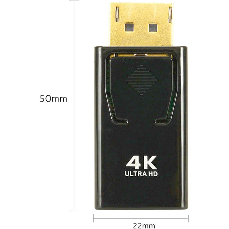 4K DisplayPort to HDMI Adapter 1-Pack,Gold Plated Uni-Directional Display Port DP to HDMI Passive Adapter Compatible for HP, HDTV, AMD, NVIDIA,Dell, GPU,Projector, PC,Desktop