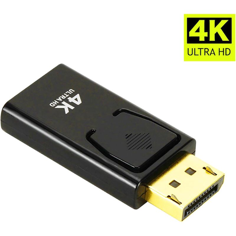 4K DisplayPort to HDMI Adapter 1-Pack,Gold Plated Uni-Directional Display Port DP to HDMI Passive Adapter Compatible for HP, HDTV, AMD, NVIDIA,Dell, GPU,Projector, PC,Desktop