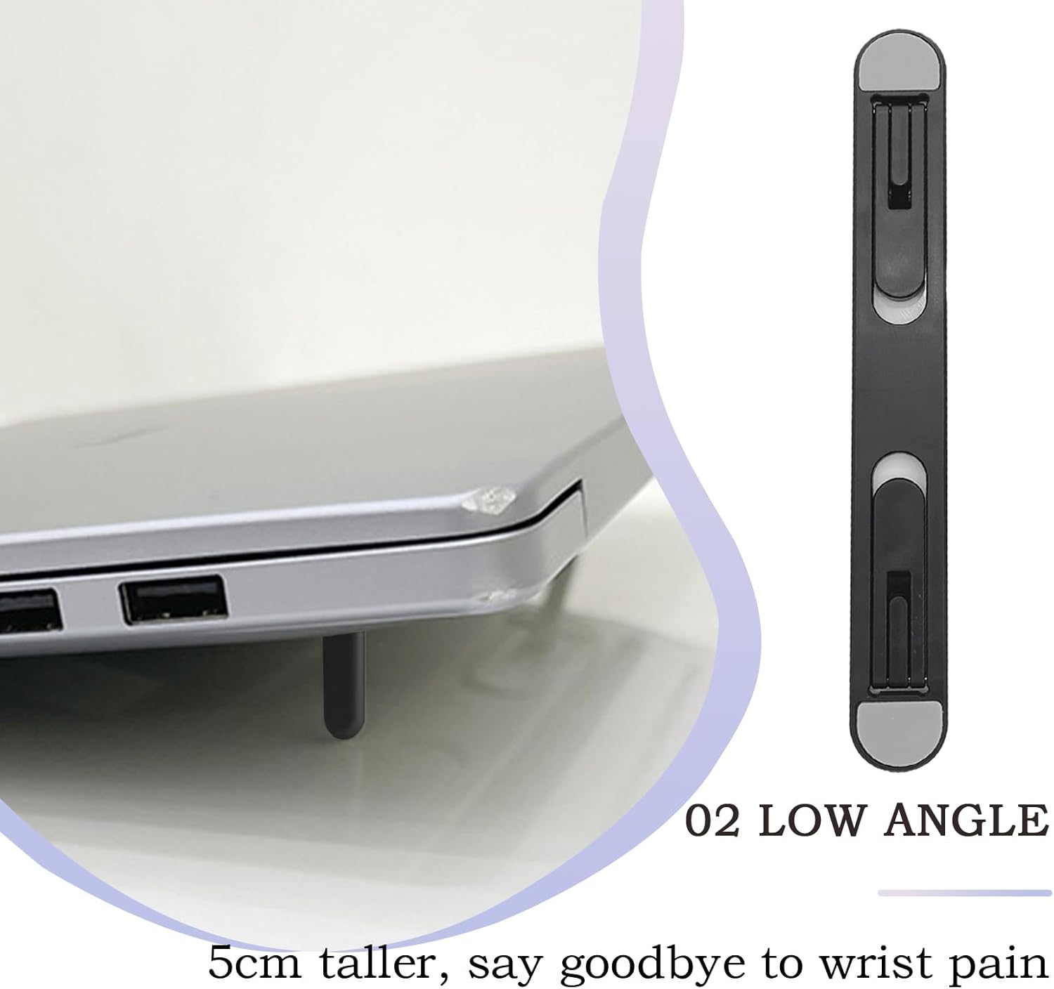 Adjustable Laptop Stand, 1 Pcs Portable ABS Material, Foldable Notebook Cooler, Elevated Tablet Riser, Rectangular Cooling Mount for Office Use