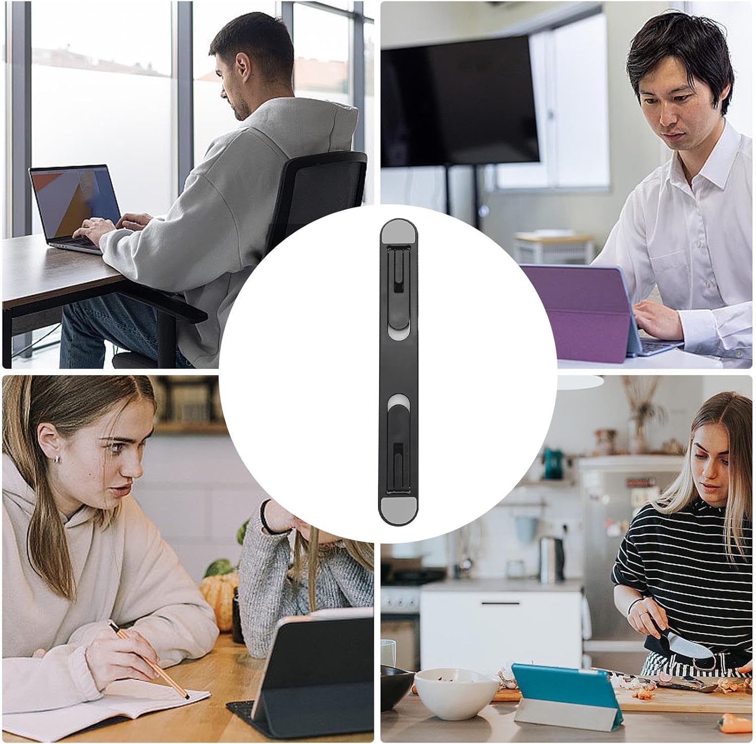 Adjustable Laptop Stand, 1 Pcs Portable ABS Material, Foldable Notebook Cooler, Elevated Tablet Riser, Rectangular Cooling Mount for Office Use