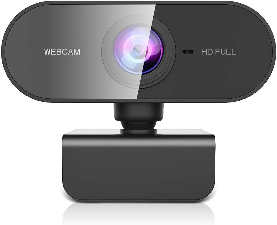 Smart HD Webcam with Microphone, 1080P Full HD Video Conference Camera, Two-Way Intercom, Auto Focus, Plug & Play, Black, High-Definition Streaming for Work, Classroom, or Meetings, Webcam for Pc