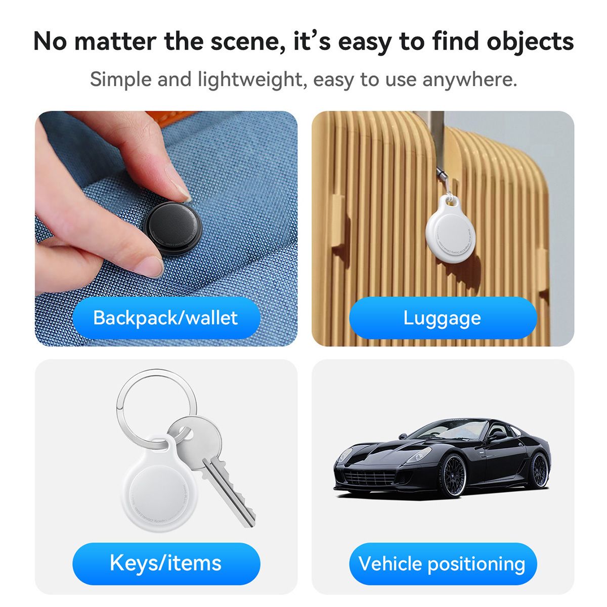 Anti-Lost Device with Apple Find My – Intelligent GPS Positioning Tracker for Keys, Bags, Luggage, and Vehicles – Smart Locator
