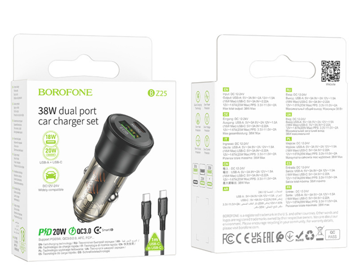 【Final Clearance】Car charger Invisible fast charging car cigarette lighter converter Car charger plug car charger double port USB+type-c