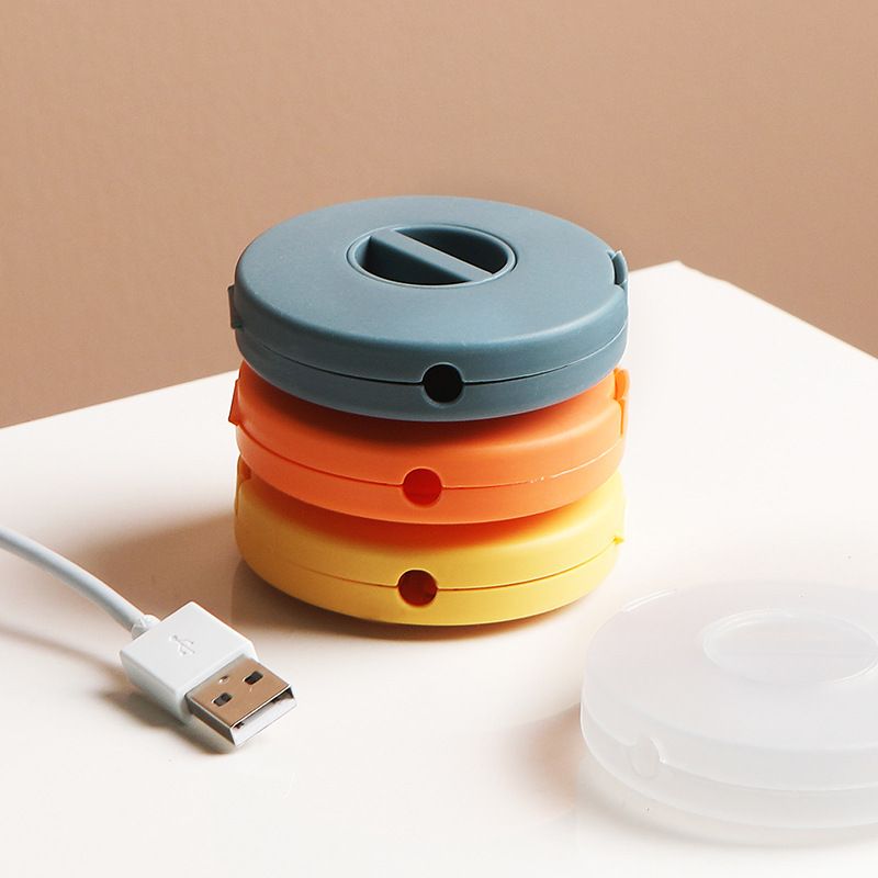 【Final Clearance】Retractable Charging Cord Organizer, Portable Cable Winder, Flexible Cable Management for Travel Home Office Classroom, Round Cable Holder for Wrapping Earbuds USB Phone Earphone