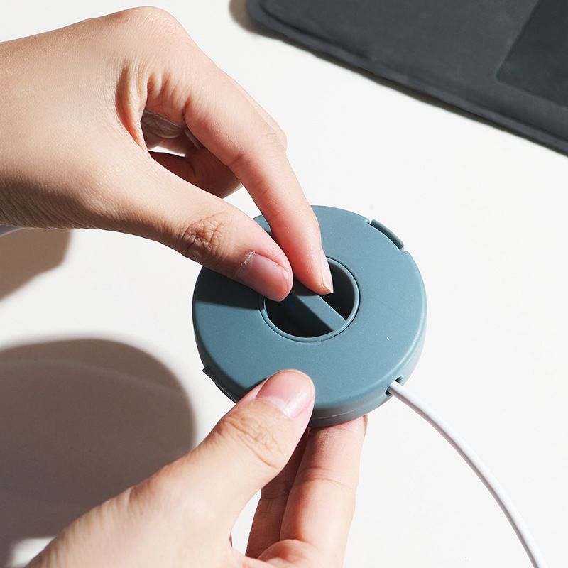 【Final Clearance】Retractable Charging Cord Organizer, Portable Cable Winder, Flexible Cable Management for Travel Home Office Classroom, Round Cable Holder for Wrapping Earbuds USB Phone Earphone