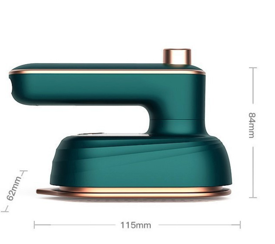 Clothes iron mini steam Portable Hanging Ironing Machine Folded Mini Steam Garment Steamer for Home Travel Business (Green)
