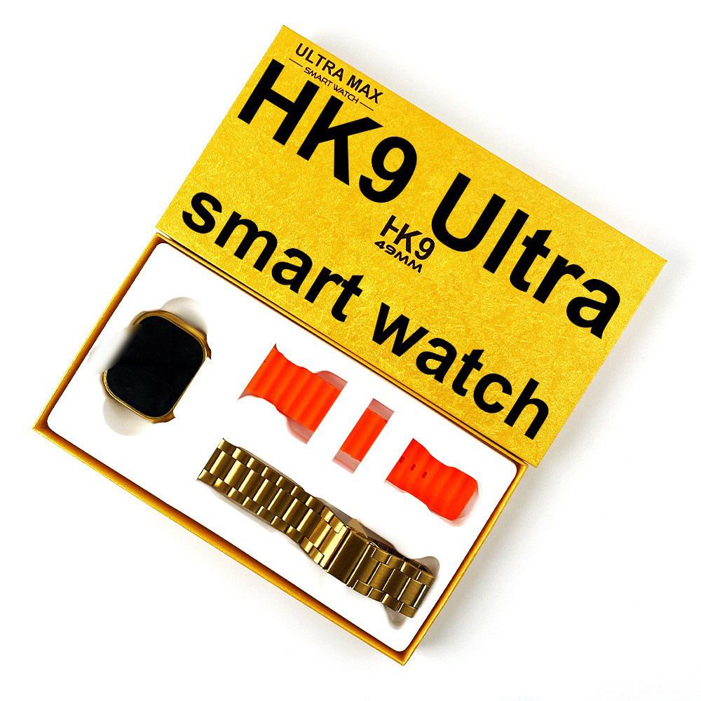 Ultra HK9 Smart Watch Golden Smartwatch Bluetooth Waterproof Sports Smartwatch with Real Screw Buckle Metal Dual Band Business Luxury Watches