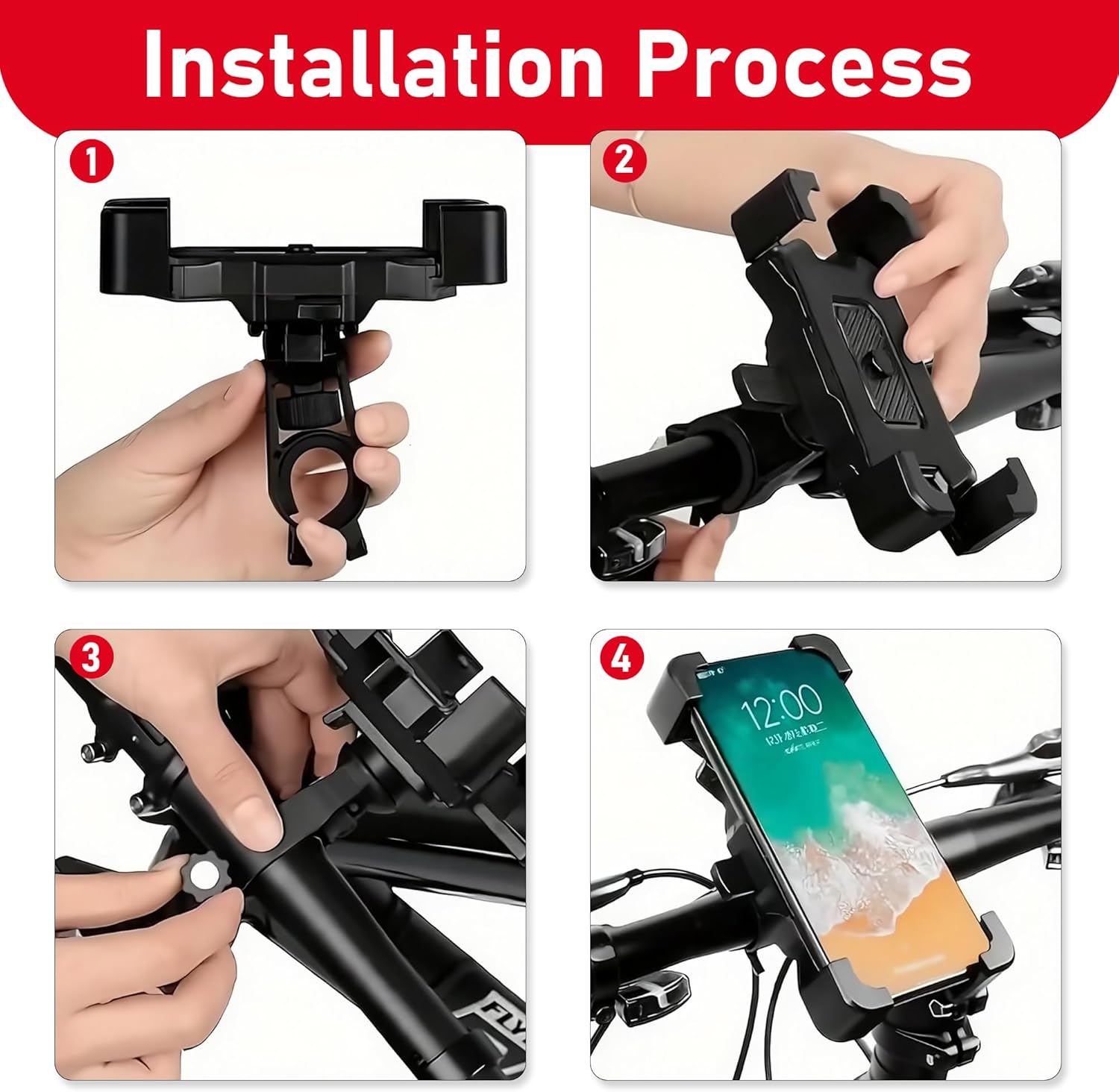 【Promotion】
Motorcycle Phone Mount, 1s Auto Lock and Quick Release Phone Holder for  for 4.8-6.8 inch Cell Phone