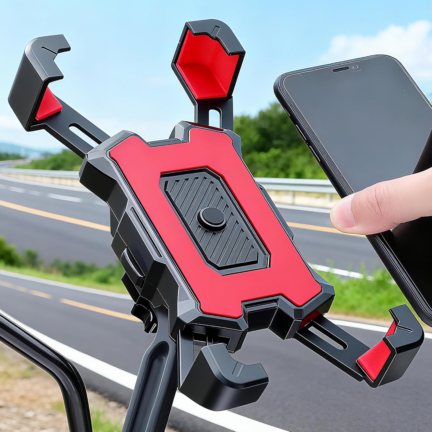 【Promotion】
Motorcycle Phone Mount, 1s Auto Lock and Quick Release Phone Holder for  for 4.8-6.8 inch Cell Phone