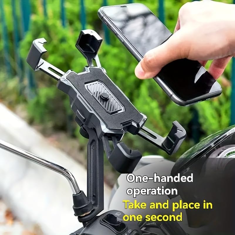【Promotion】
Motorcycle Phone Mount, 1s Auto Lock and Quick Release Phone Holder for  for 4.8-6.8 inch Cell Phone