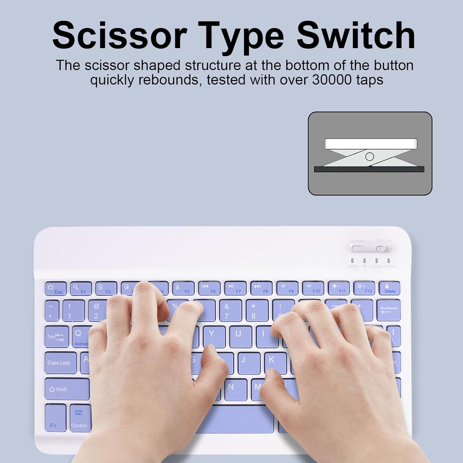 【Clearance Sale】Bluetooth Keyboard, Ultra-Slim Wireless Portable Quiet Keyboard Rechargeable Universal Compatible with iPad Mac iOS Android and Windows