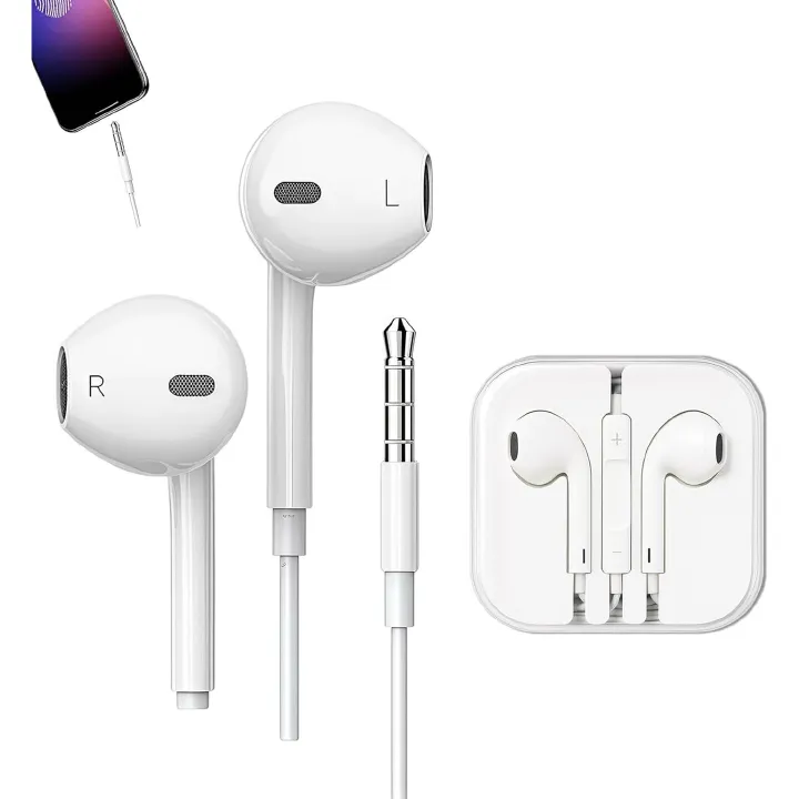 Earphones, In-Ear Headphones, Wired Earbuds, Lightweight Earphones,3.5mm Jack Noise Isolating Headset With Microphone, Compatible with for Phone iPad MP3 Samsung HuaWei Android Smartphones Laptops
