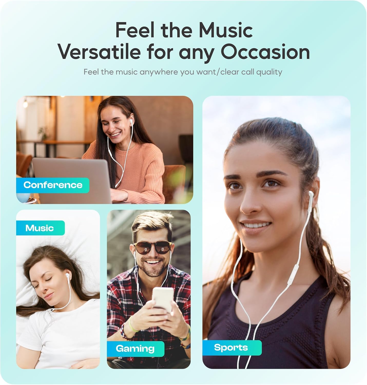 Earphones, In-Ear Headphones, Wired Earbuds, Lightweight Earphones,3.5mm Jack Noise Isolating Headset With Microphone, Compatible with for Phone iPad MP3 Samsung HuaWei Android Smartphones Laptops