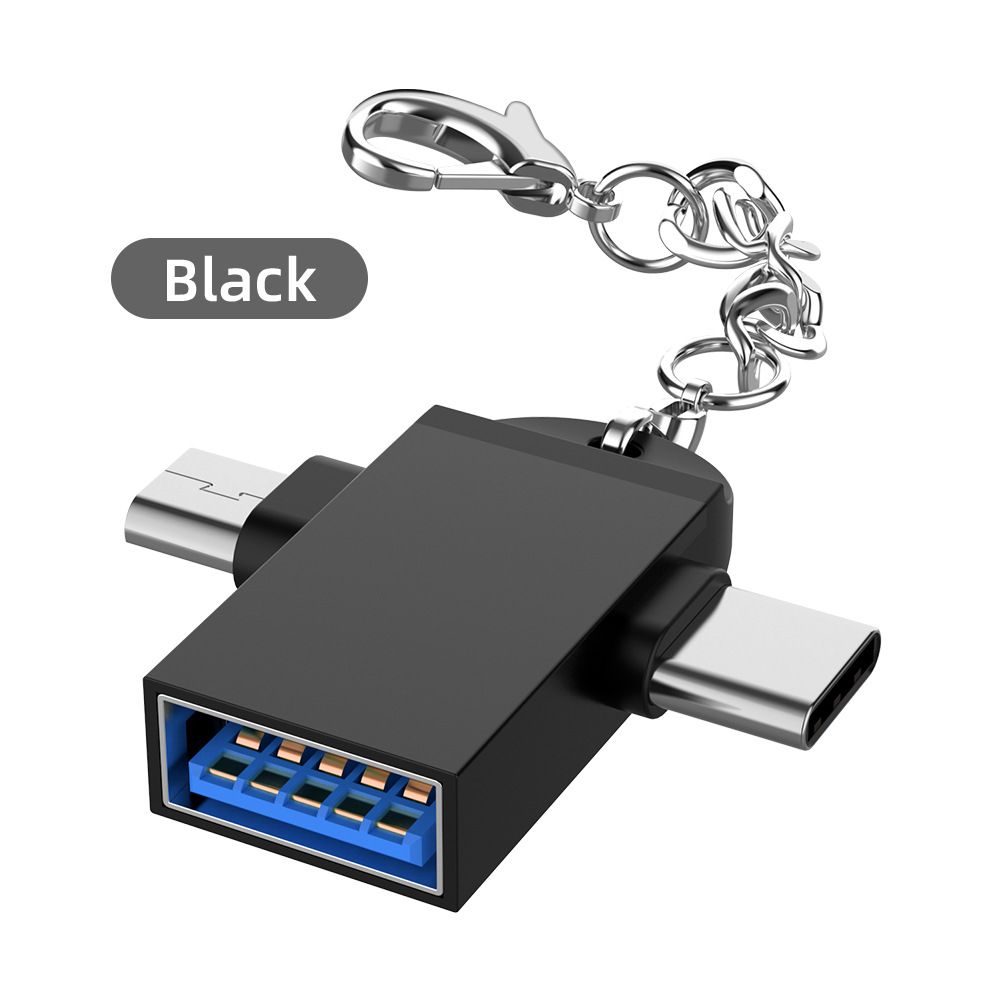 2 in 1 OTG Adapter USB 3.0 Female to Type C & Micro USB Male Connector, Dual Interface, High Speed Data Transfer, Compatible with USB Devices