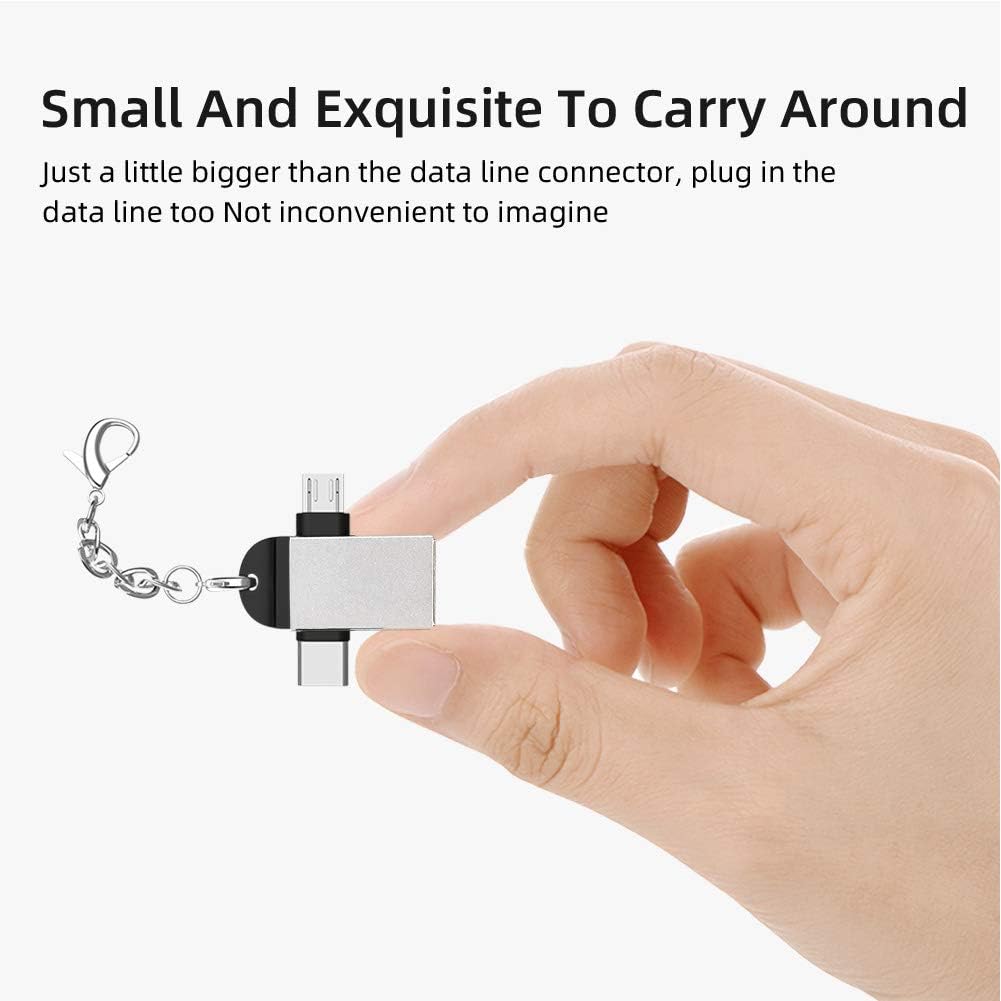 2 in 1 OTG Adapter USB 3.0 Female to Type C & Micro USB Male Connector, Dual Interface, High Speed Data Transfer, Compatible with USB Devices