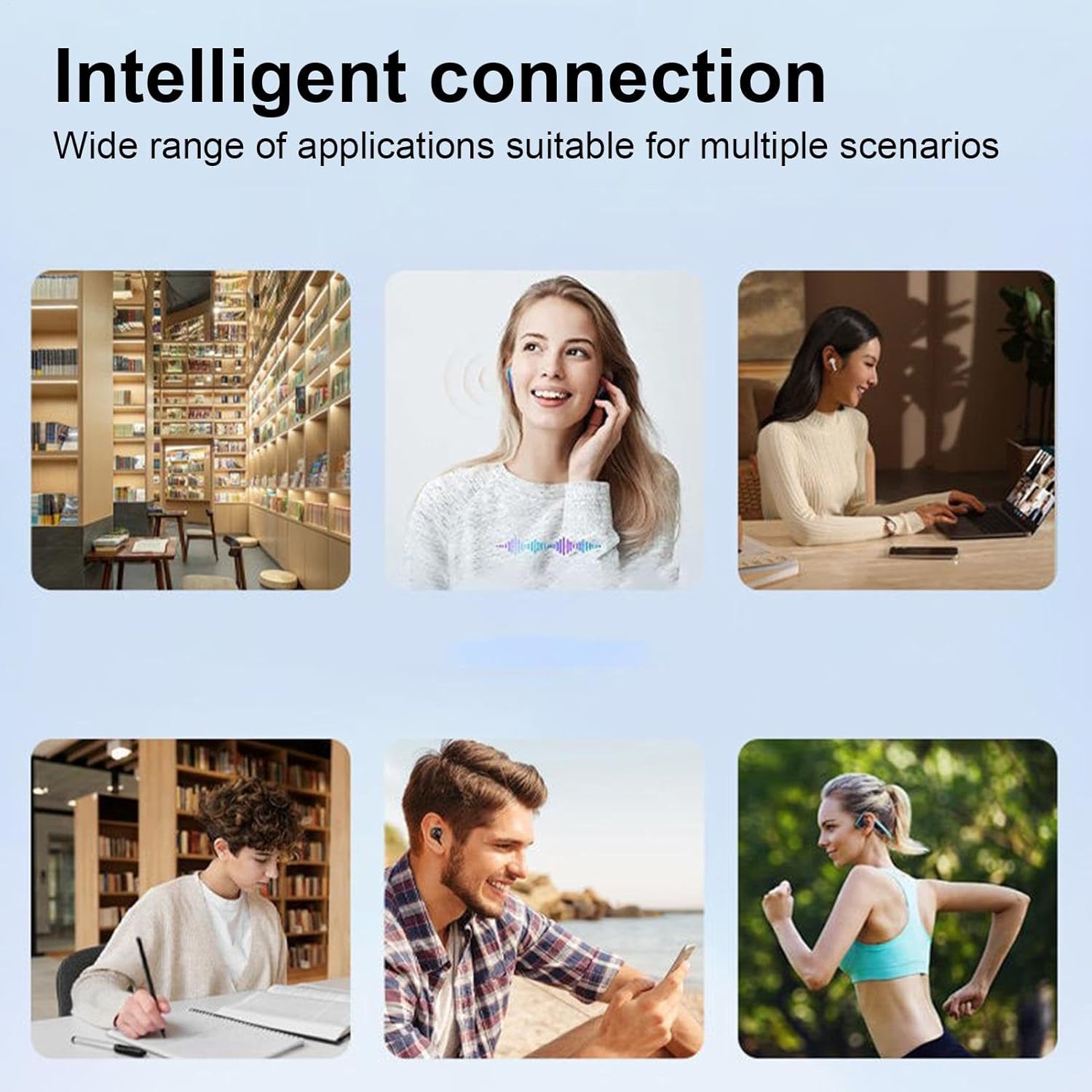 Bluetooth Headset,Wireless Bluetooth Earpiece,V5.4 Wireless Handsfree Headset with Microphone,Noise Canceling Single Ear Earphone Over Ear Earbud for Cellphones TV PC Game Work Driving