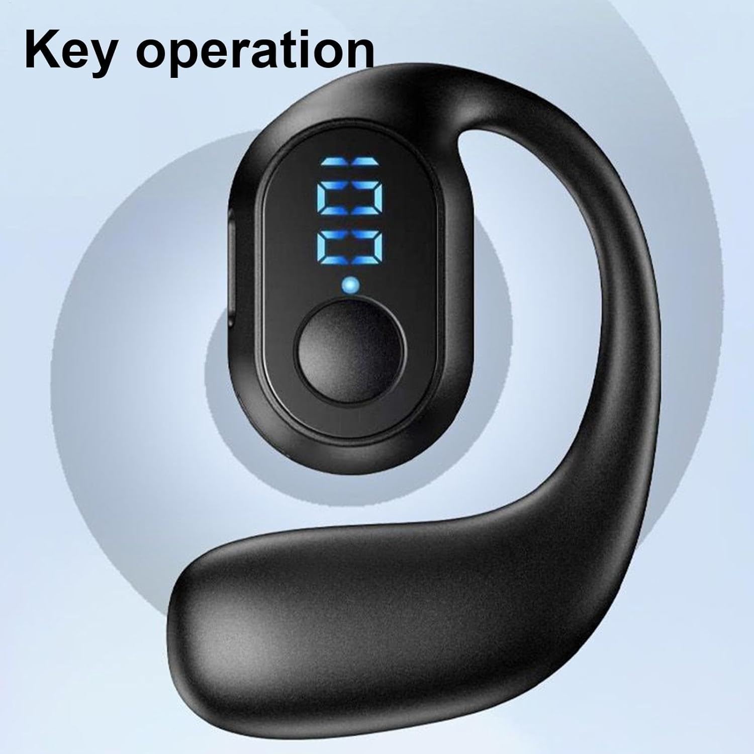 Bluetooth Headset,Wireless Bluetooth Earpiece,V5.4 Wireless Handsfree Headset with Microphone,Noise Canceling Single Ear Earphone Over Ear Earbud for Cellphones TV PC Game Work Driving