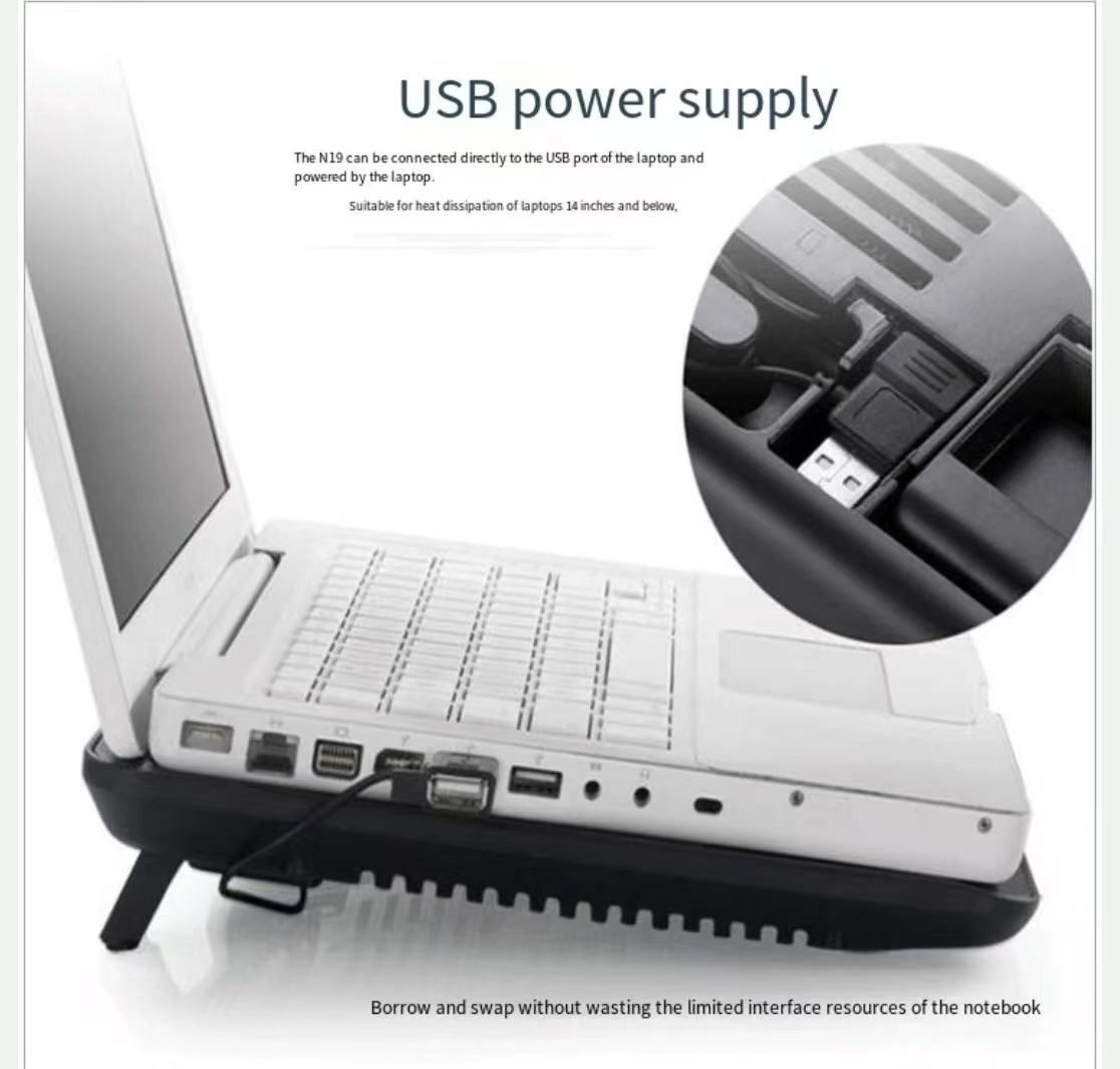 【Clearance Sale】Laptop Cooling Base with Luminous Pad, Compatible with 10 14 Inch Laptops, Lightweight and Easy to Store