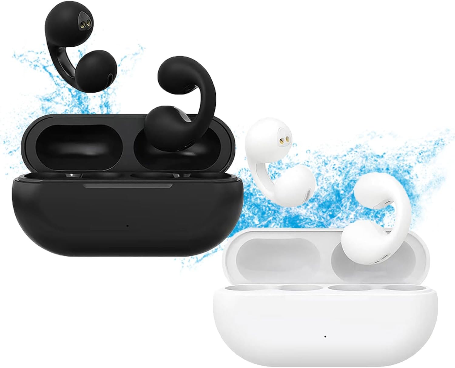 Wireless Ear Clip Bone Conduction Headphones,  Open Ear Earbuds Wireless Bluetooth Earbuds, IPX3 Waterproof Ear Hook Bluetooth Headphones After Shock Bone Air Conduction Headphones