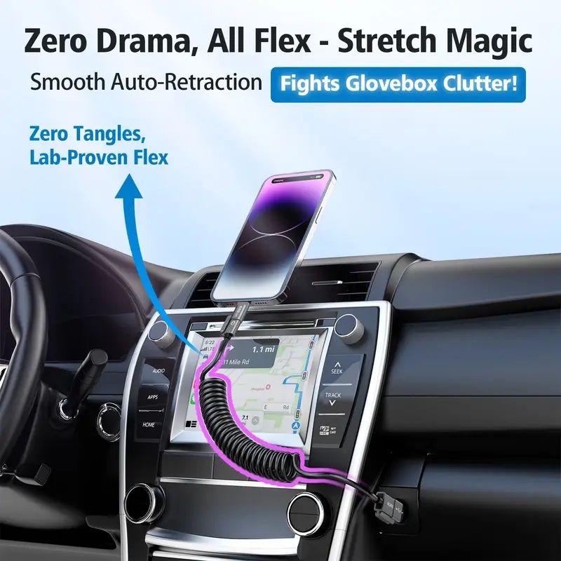 【Clearance Sale】4-in-1 Coiled USB Cable - 65W USB C Fast Charging for Phone,Laptop and Other Devices,Coiled Silicone Cable,1.5M