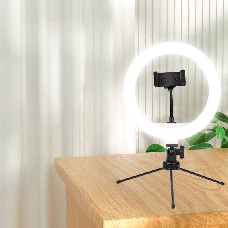 【Clearance Sale】10'' Ring Light USB Switch Phone Holder 1/4 Screw Joint With 14cm Tripod Stand for Photography LED Circle Lamp Ringlight Video Live Streaming Fill Lights Camera Webcam