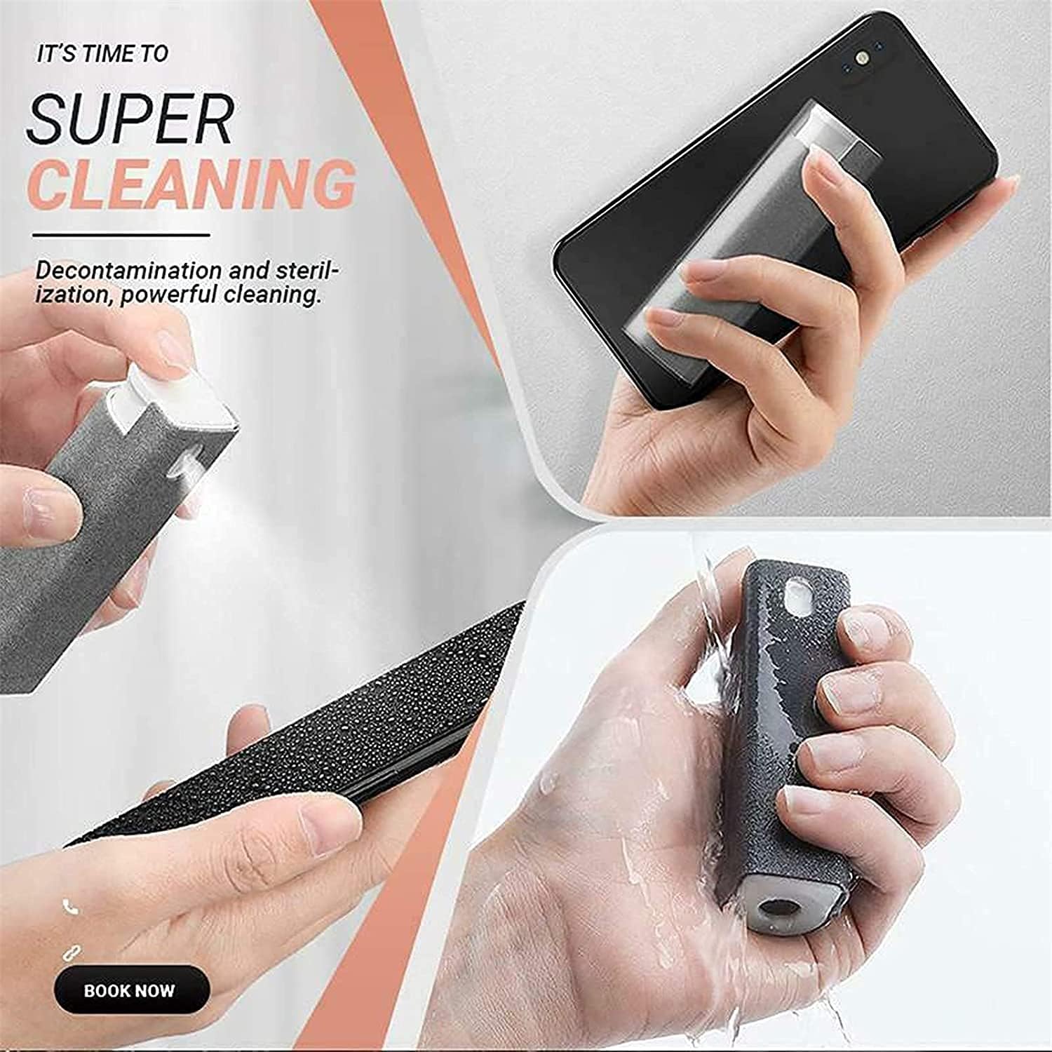 【Clearance Sale】Mini Screen Cleaner Spray – Finger Proof Screen Cleaner for Smartphones, iPads, MacBooks, Laptops, Car Screens, Touchscreens – 3 in1 Mist Cleaner, Microfiber Cloth and Protective Cover