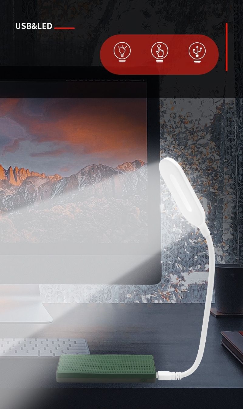 Smart Voice Control USB Light with Flexible Neck Intelligent LED Night Lamp USB Lamp for Home