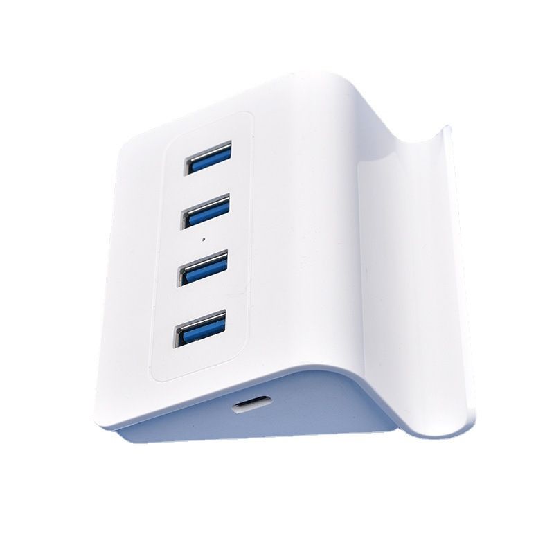 【Clearance Sale】4 Port USB Data Hub and Phone Holder, Connect Multiple Devices at Once, Portable USB Adapter Compatible With Most Laptops & Computers, Type-C Connector