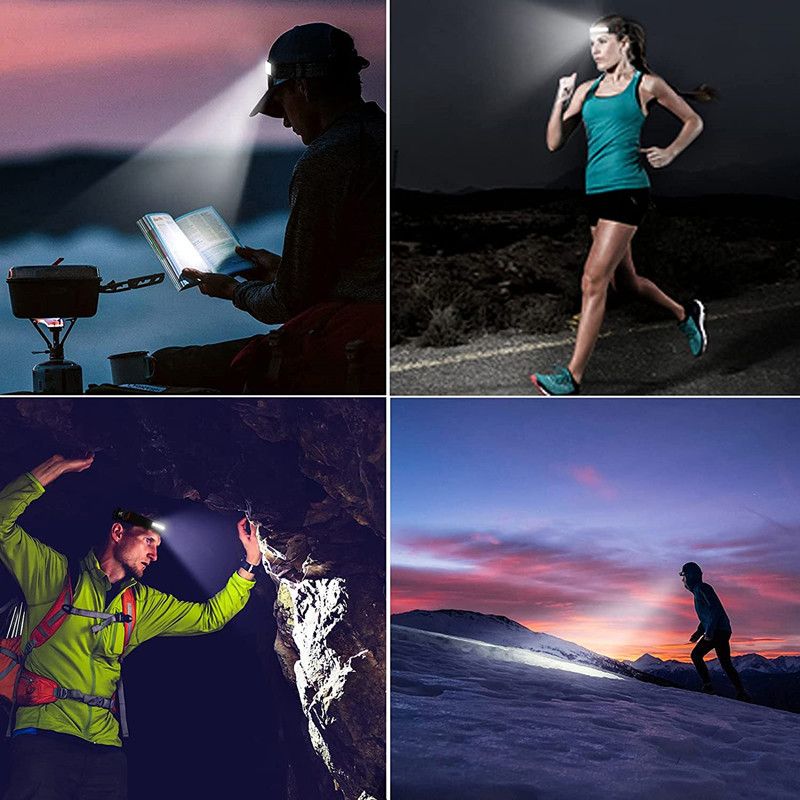 【Clearance Sale】LED Head Torch, Rechargeable COB Head Torch Super Bright Headlamps Lightweight Waterproof Headlight 3 Modes Work Light, 1000mAh Adjustable LED Headlamp for Camping, Hiking, Fishing