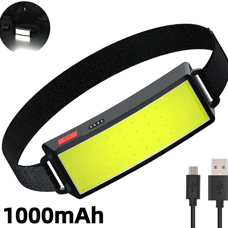 【Clearance Sale】LED Head Torch, Rechargeable COB Head Torch Super Bright Headlamps Lightweight Waterproof Headlight 3 Modes Work Light, 1000mAh Adjustable LED Headlamp for Camping, Hiking, Fishing
