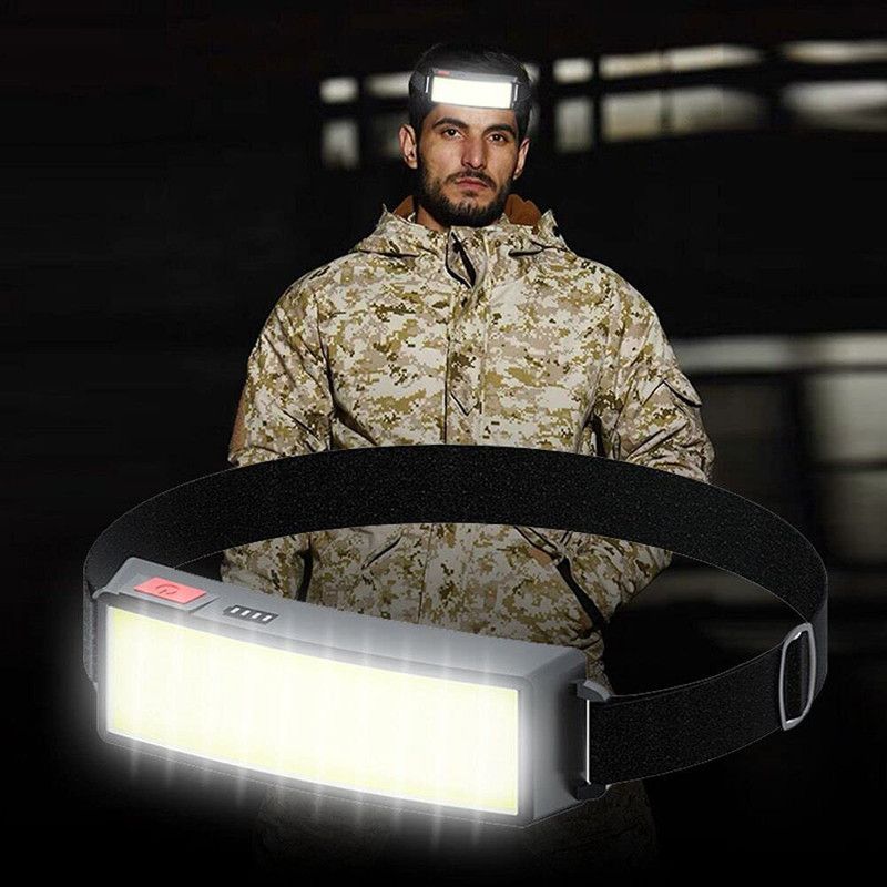 【Clearance Sale】LED Head Torch, Rechargeable COB Head Torch Super Bright Headlamps Lightweight Waterproof Headlight 3 Modes Work Light, 1000mAh Adjustable LED Headlamp for Camping, Hiking, Fishing