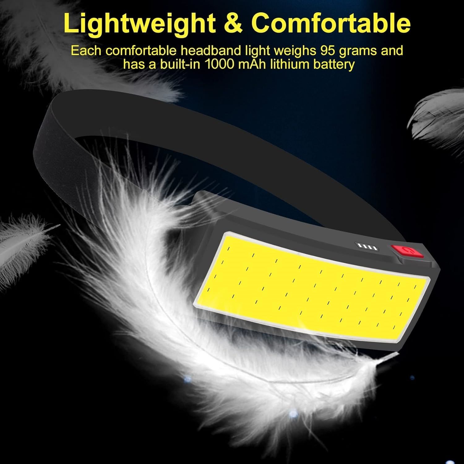 【Clearance Sale】LED Head Torch, Rechargeable COB Head Torch Super Bright Headlamps Lightweight Waterproof Headlight 3 Modes Work Light, 1000mAh Adjustable LED Headlamp for Camping, Hiking, Fishing