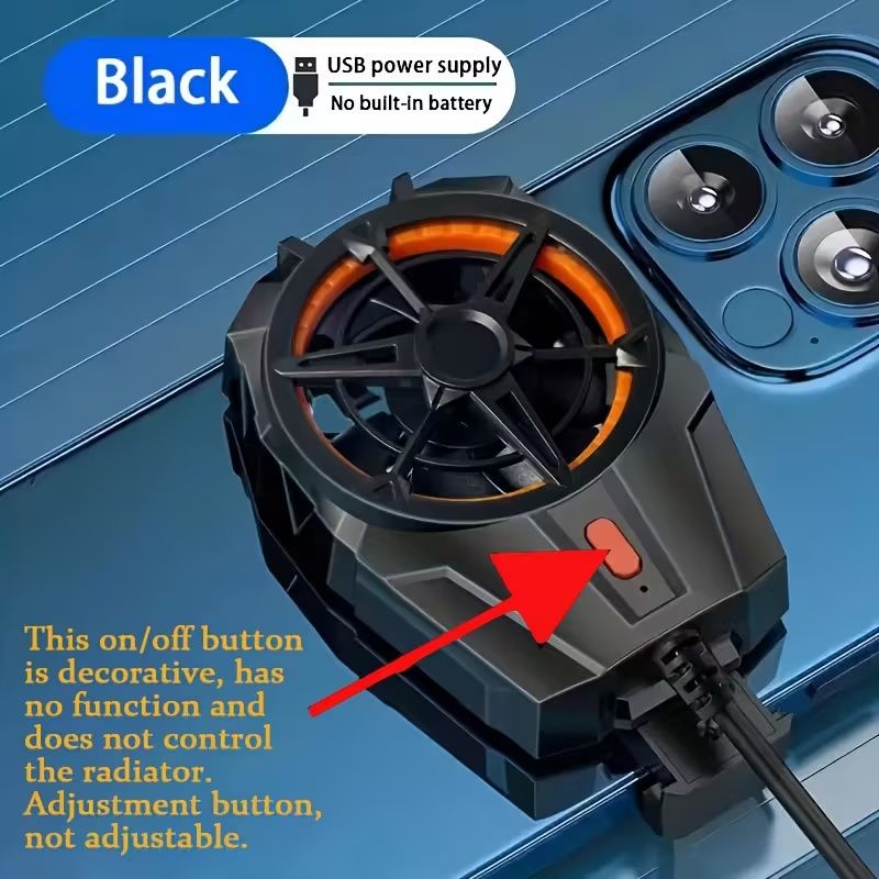 Phone Cooler for Gaming, Universal Phone Cooling Fan with 3 Cooling Modes, Mobile Phone Radiator Case for iPhone Android Smartphones from 4.5 to 7in, Cell Phone Cooler for Live Streaming