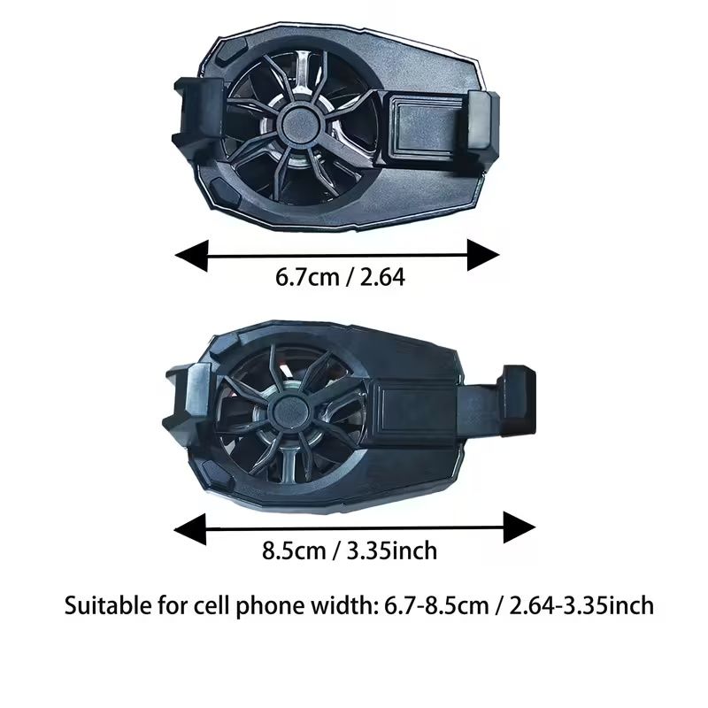 Phone Cooler for Gaming, Universal Phone Cooling Fan with 3 Cooling Modes, Mobile Phone Radiator Case for iPhone Android Smartphones from 4.5 to 7in, Cell Phone Cooler for Live Streaming
