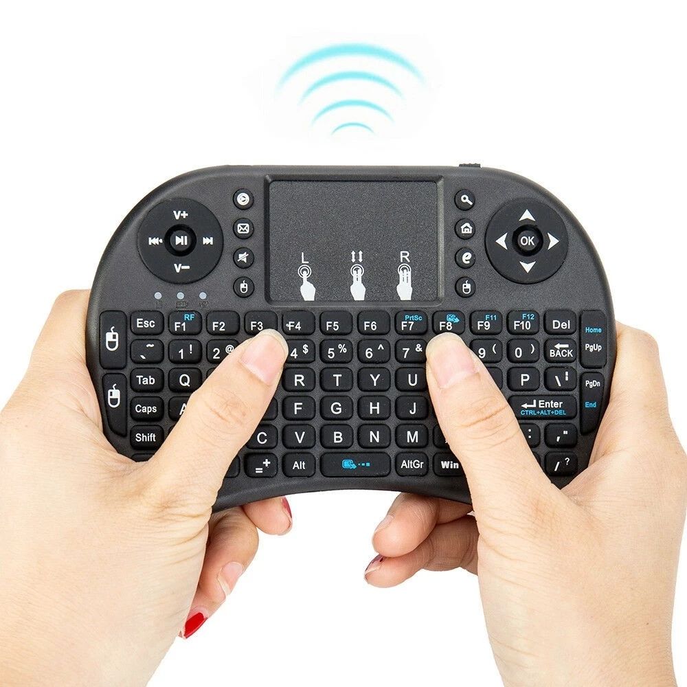 2.4G Mini Wireless Keyboard with Touchpad Mouse, Upgraded Multi BRG Backlight Memory, Portable Wireless Keyboard with USB Receiver Remote Control for Android Smart TV Box Pad Windows Mac