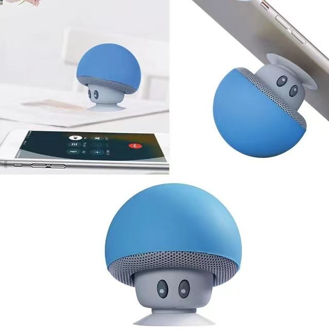 【Clearance Sale】1pc Cute Little Mushroom Head Portable Wireless Speaker, Can Be Used As A Mobile Phone Stand, Small And Delicate And Fall-Proof, Suction Cup Suction, Mini Cartoon Mushroom Head Speaker