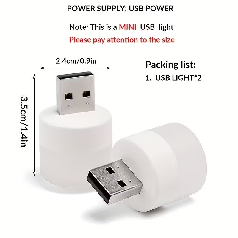 【Clearance Sale】(3-Pack) Mini USB LED Night Light, Compact Portable Design, Bedroom Sleep LED, Energy-Saving Lamp, Table Lamp, Eye-Protection Bedside Home use (Warm)