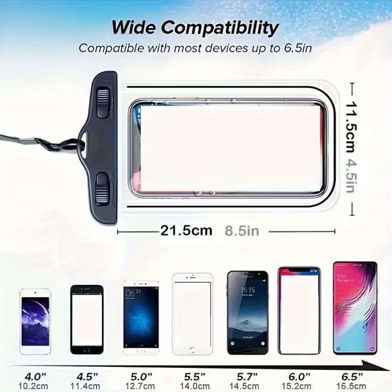 Waterproof Mobile Phone Cases Transparent Phone Underwater Storage Bag Swimming Diving Protective Swimming Bags Waterproof Phone Case Water proof Bag Mobile Phone Pouch PV Cover