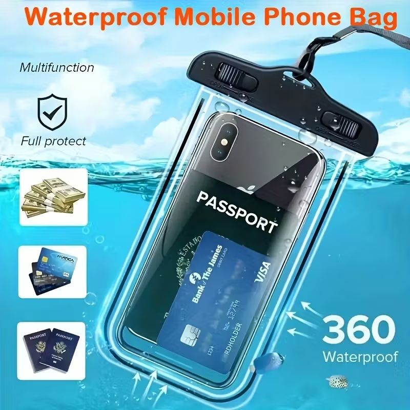 Waterproof Mobile Phone Cases Transparent Phone Underwater Storage Bag Swimming Diving Protective Swimming Bags Waterproof Phone Case Water proof Bag Mobile Phone Pouch PV Cover