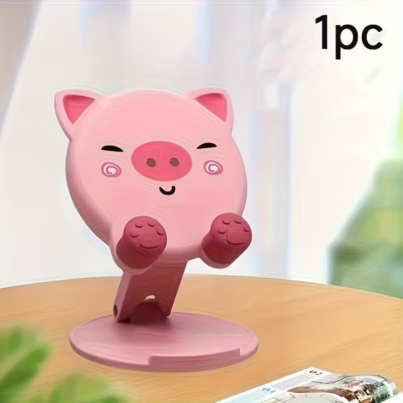 Adorable Pig&Panda Phone Desktop Stand,Cute Cartoon Phone & Tablet Stand - Adjustable, Universally Compatible, Multifunctional Desktop Holder for Seamless Browsing and Viewing Experience