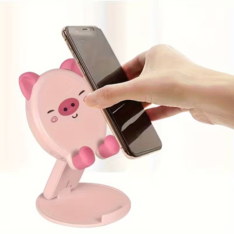 Adorable Pig&Panda Phone Desktop Stand,Cute Cartoon Phone & Tablet Stand - Adjustable, Universally Compatible, Multifunctional Desktop Holder for Seamless Browsing and Viewing Experience