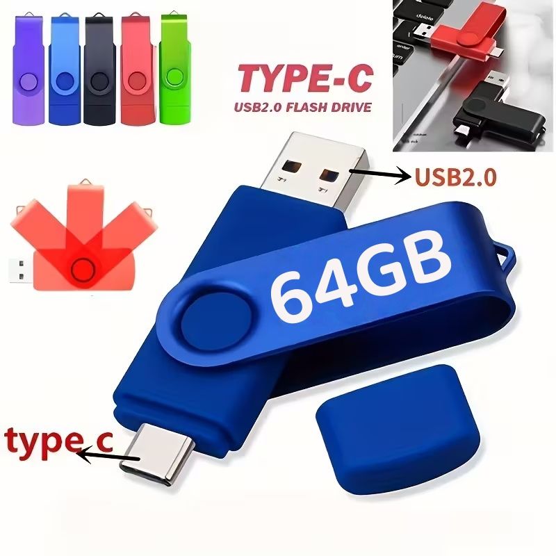 【Clearance Sale】[High Speed USB C Flash Drive] High Speed Dual OTG USB C Flash Drive 64GB 2-in-1 USB + Type C Thumb Drive for Samsung, Huawei, MacBook, Chromebook Pixel etc