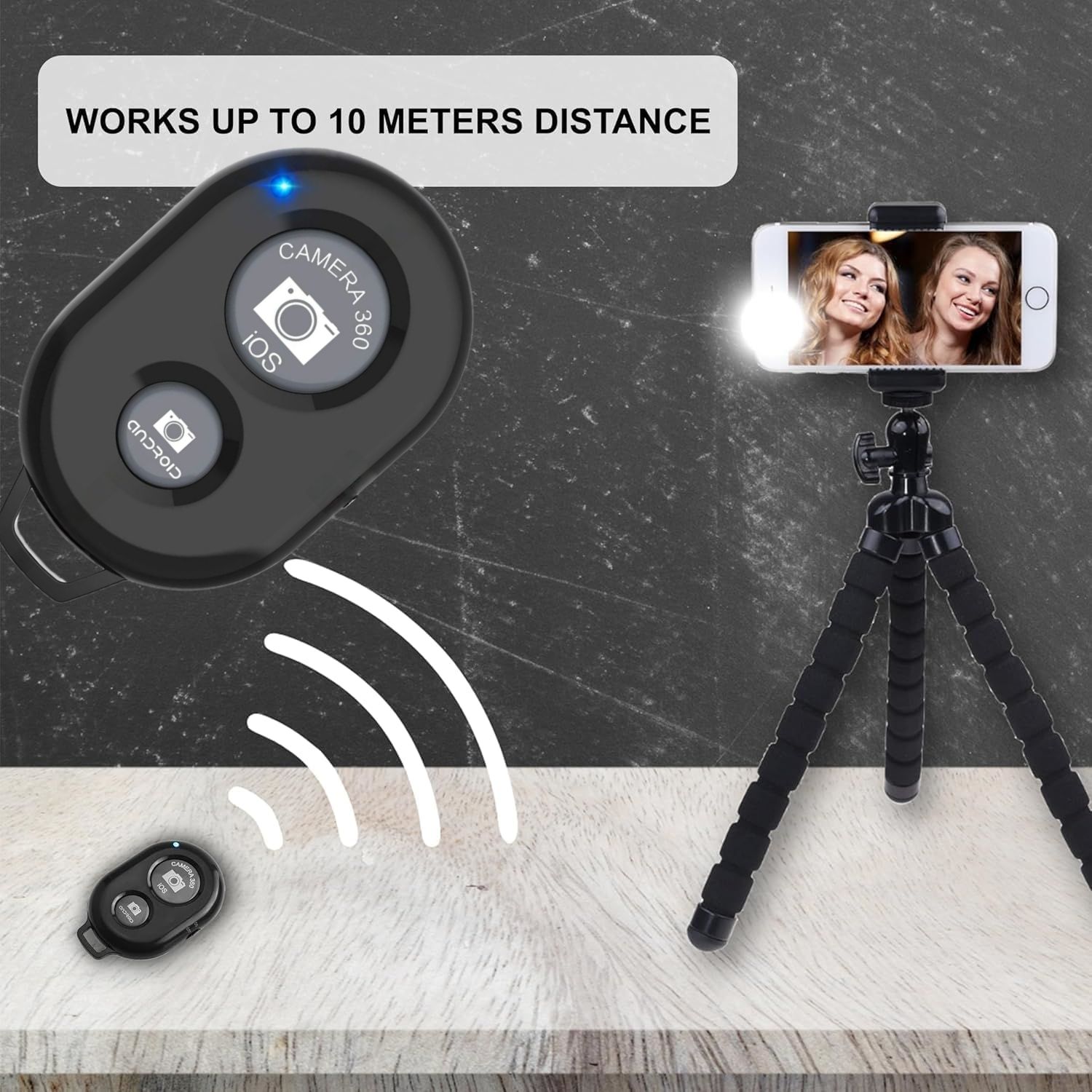【Clearance Sale】Wireless Camera Remote Control - Wireless Remote for iPhone & Android Phones iPad iPod Tablet, Clicker for Photos & Videos