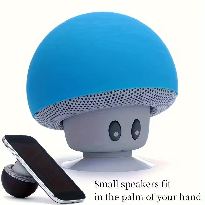 【Clearance Sale】1pc Cute Little Mushroom Head Portable Wireless Speaker, Can Be Used As A Mobile Phone Stand, Small And Delicate And Fall-Proof, Suction Cup Suction, Mini Cartoon Mushroom Head Speaker